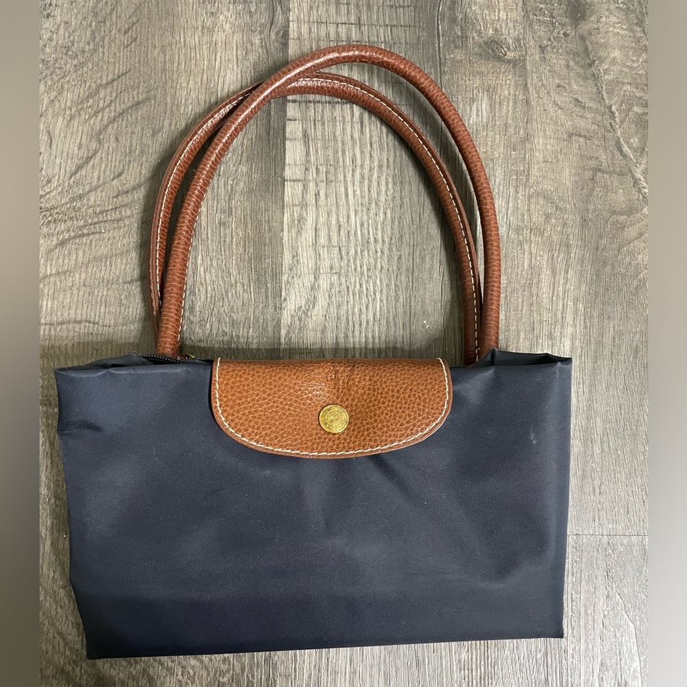 Medium Navy Longchamp Foldable Bag